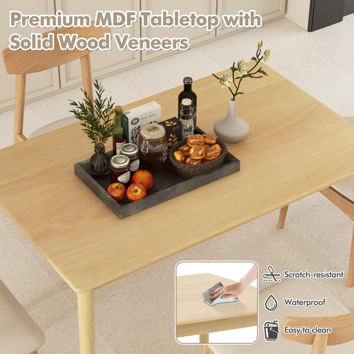 Giantex Dining Table, Rectangular Kitchen Table for 4 People, 48 Inch Dinner Table with Rubber Wood Legs,Load 220 LBS