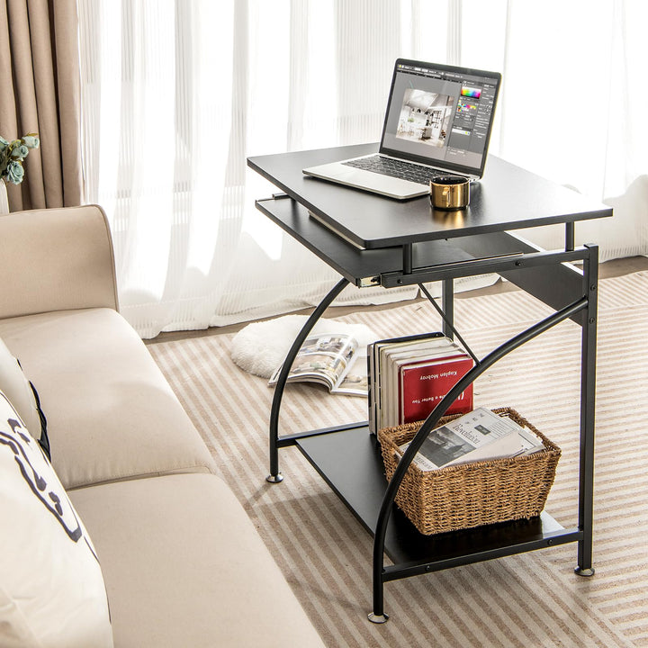 Giantex Computer Desk for Small Spaces, 27.5" Laptop Table with Pull-Out Keyboard Tray &amp; Bottom Storage Shelf