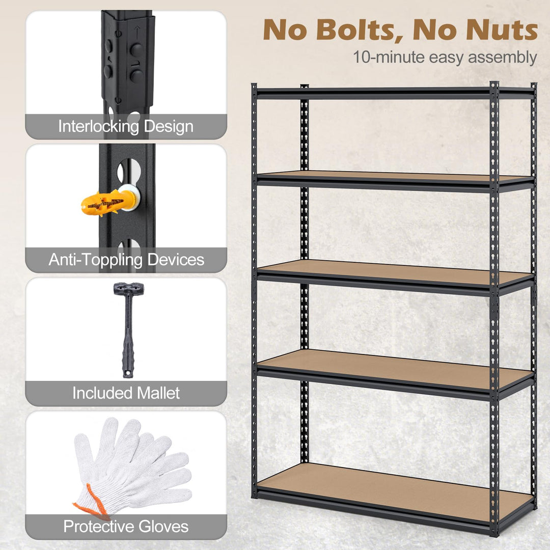 Giantex 5-Tier Metal Storage Shelves(1/2/3/4)