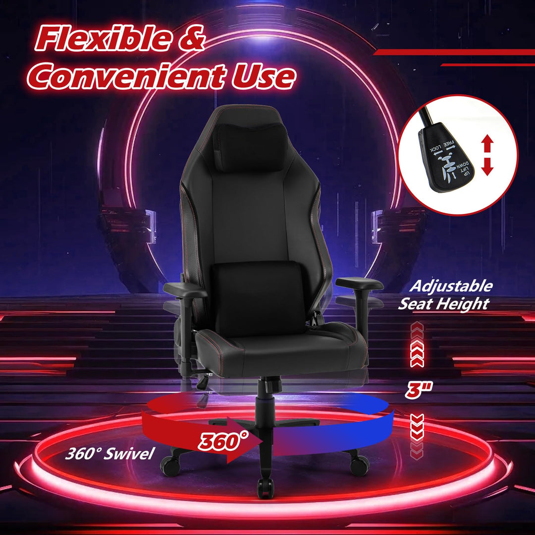 Giantex Gaming Chair Video Game Chair with Magnetic Headrest &amp; Lumbar Support