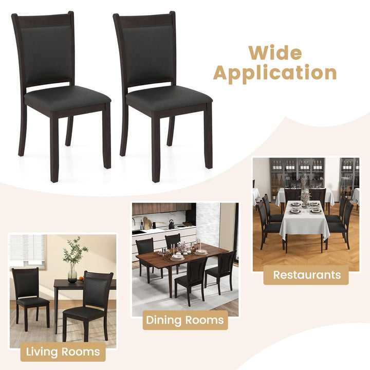 Giantex Wooden Dining Chairs Set, Modern Armless Kitchen Chairs w/Padded Backrest &amp; Seat, Rubber Wood Frame