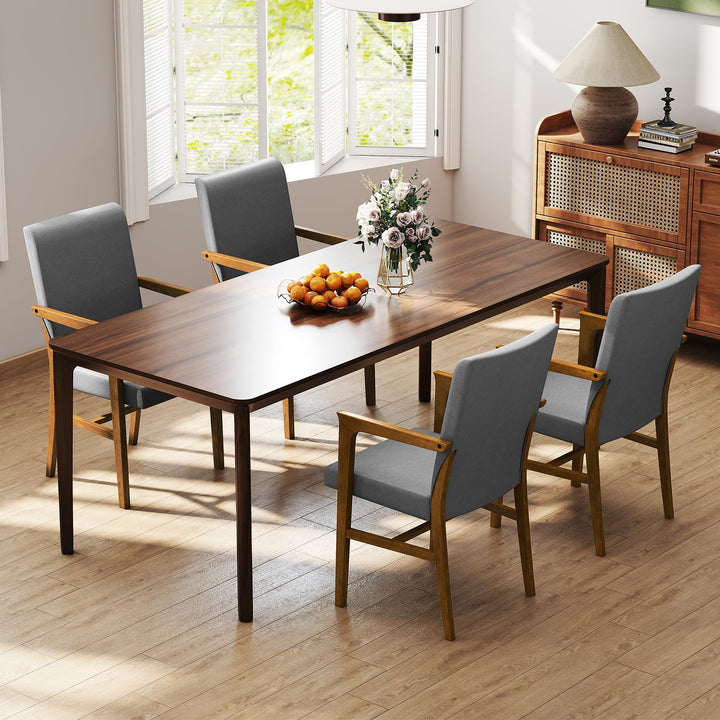 Giantex Mid Century Modern Dining Chairs Set of 2/4 with High Back, Solid Wooden Frame &amp; Soft Cushion