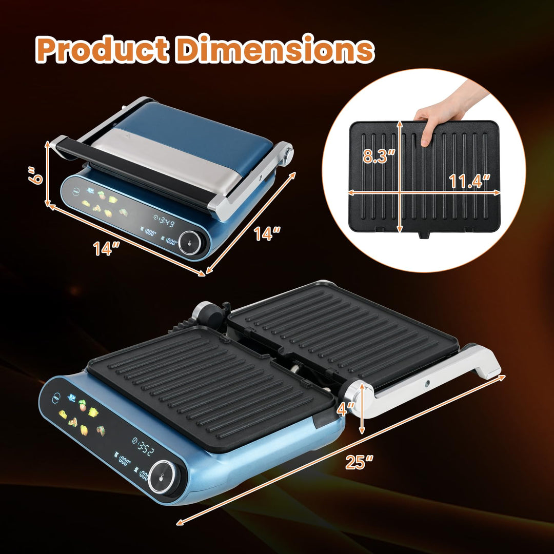 Giantex Panini Press Sandwich Maker, Electric Indoor Grill with 2 Removable &amp; Dishwasher Safe Non-Stick Plates