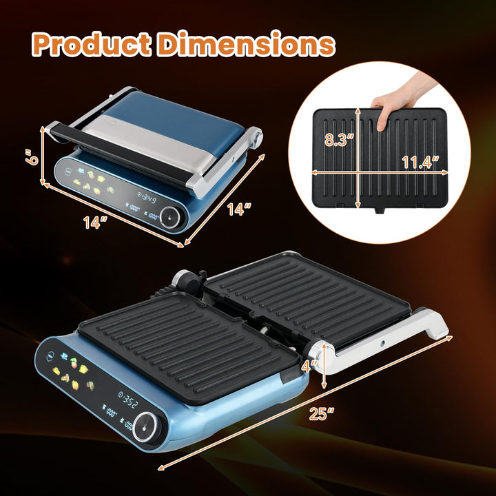 Giantex Panini Press Sandwich Maker, Electric Indoor Grill with 2 Removable &amp; Dishwasher Safe Non-Stick Plates