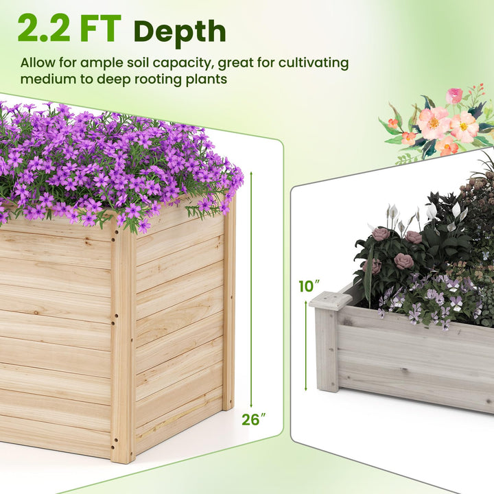 Giantex Wood Raised Garden Bed for Patio Backyard