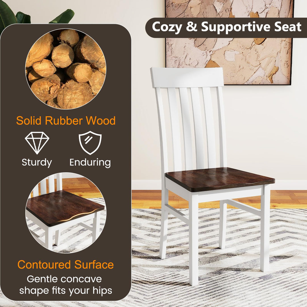 Giantex Wooden Dining Chairs Set of 2/4 with Hollowed Backrests &amp; Rubber Wood Seats