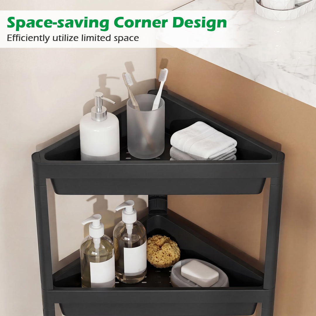 Giantex 3-Tier Corner Shower Caddy 2-Pack with Detachable Design