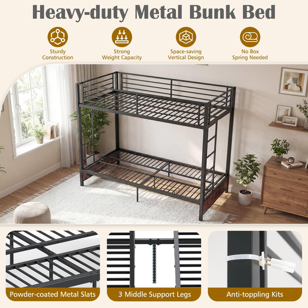 Giantex Twin Over Twin Futon Bunk Bed