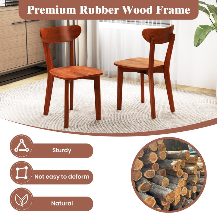 Giantex Wooden Dining Chairs, Kitchen Chairs w/Curved Backrest &amp; Solid Rubber Wood Frame