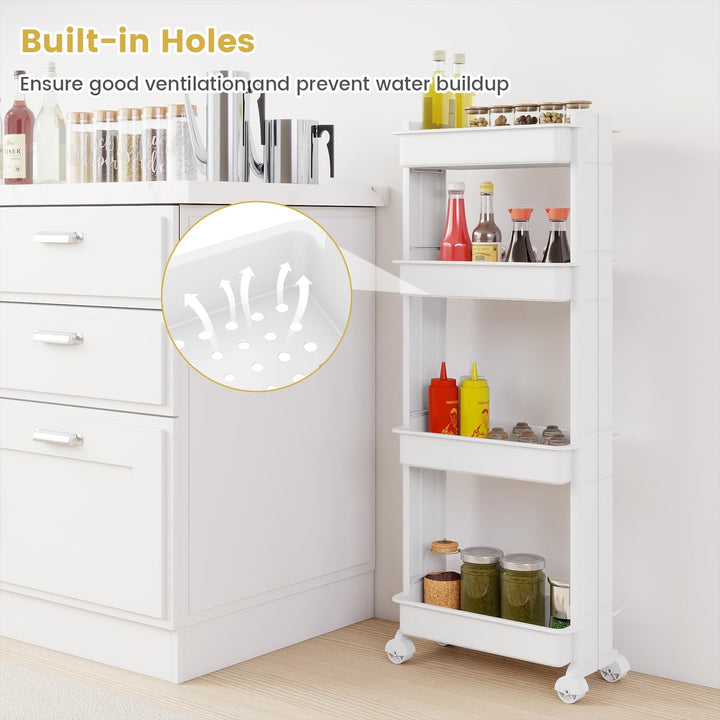 Giantex 4-Tier Slim Rolling Storage Cart for Kitchen