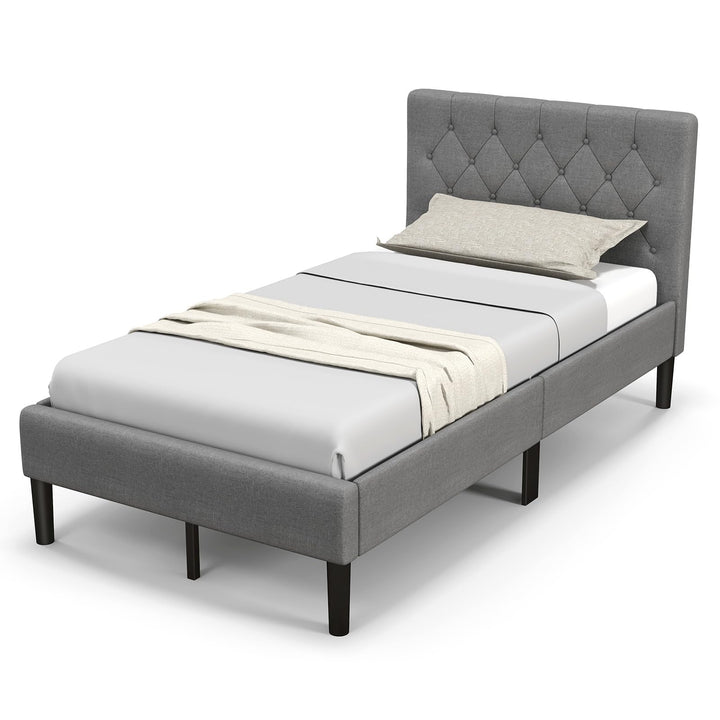 Giantex Twin Size Upholstered Bed Frame