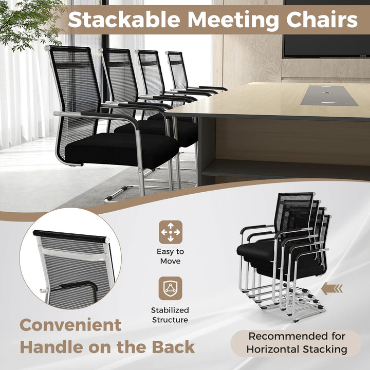 Giantex Waiting Room Chairs, Office Guest Chairs, Lobby Chairs with Metal Sled Base &amp; Armrests