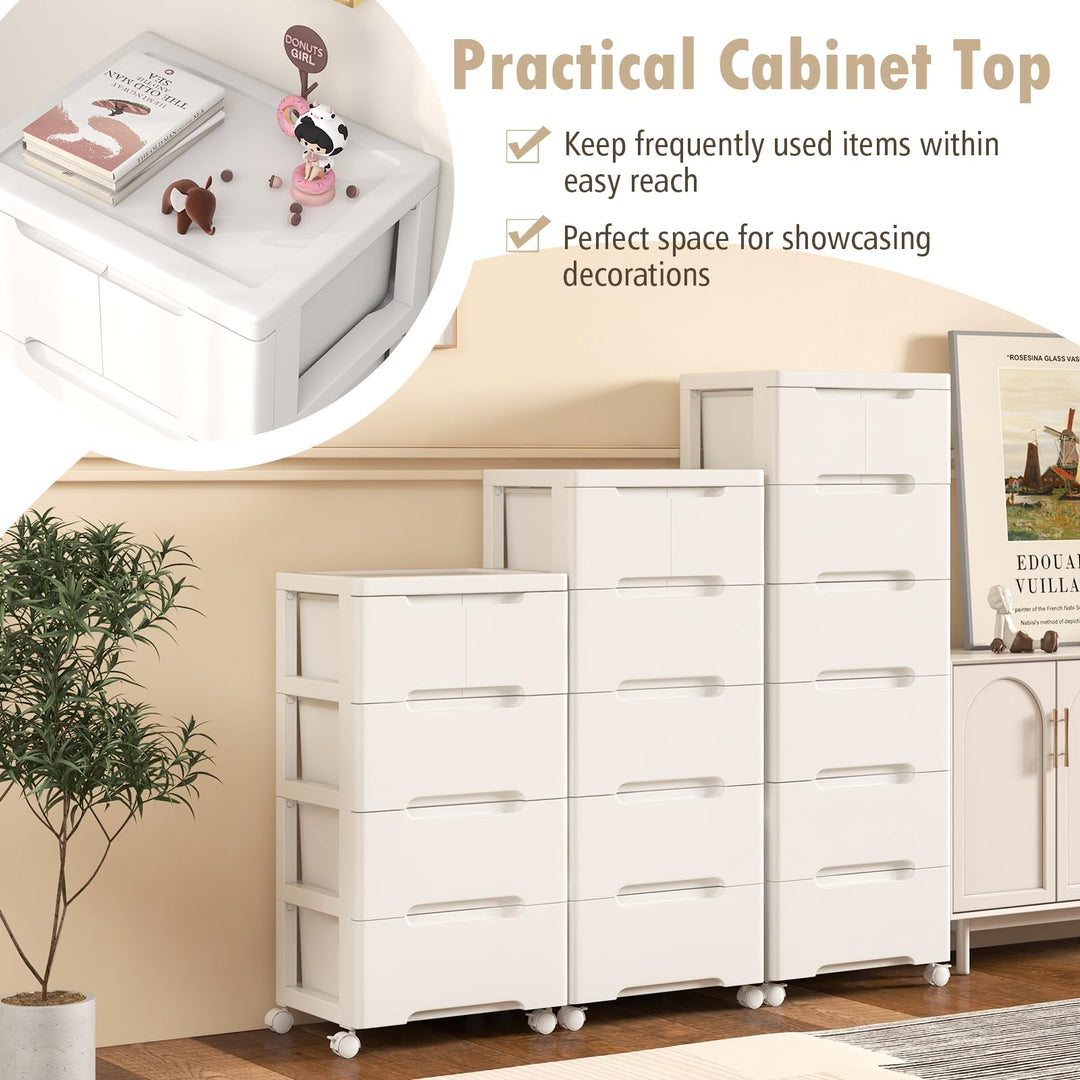 Giantex Plastic Rolling Storage Drawer Cart on Wheels