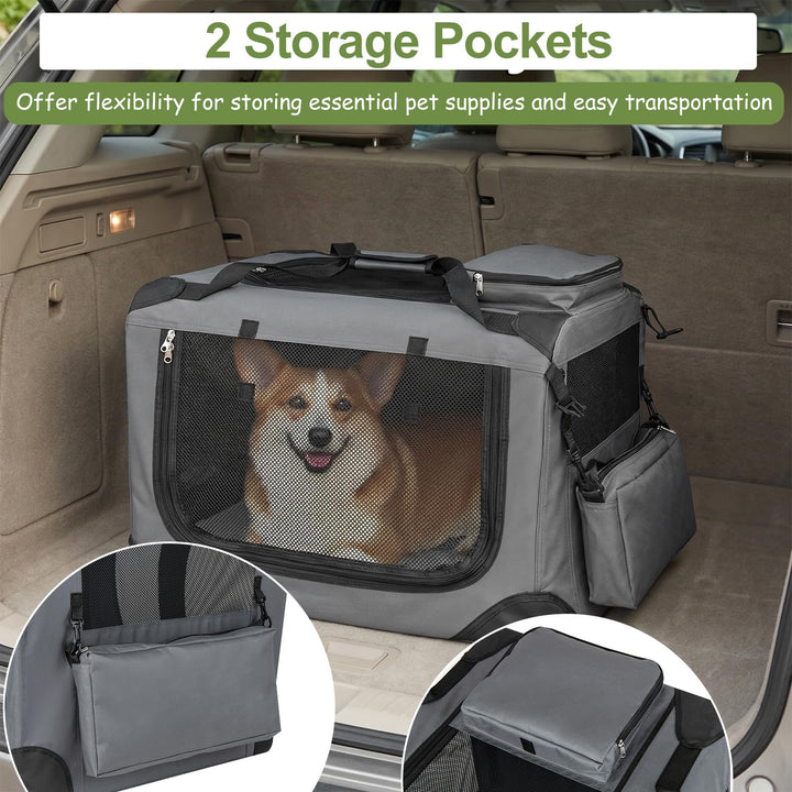 Giantex Folding Soft Dog Crate with 5-Sided Mesh