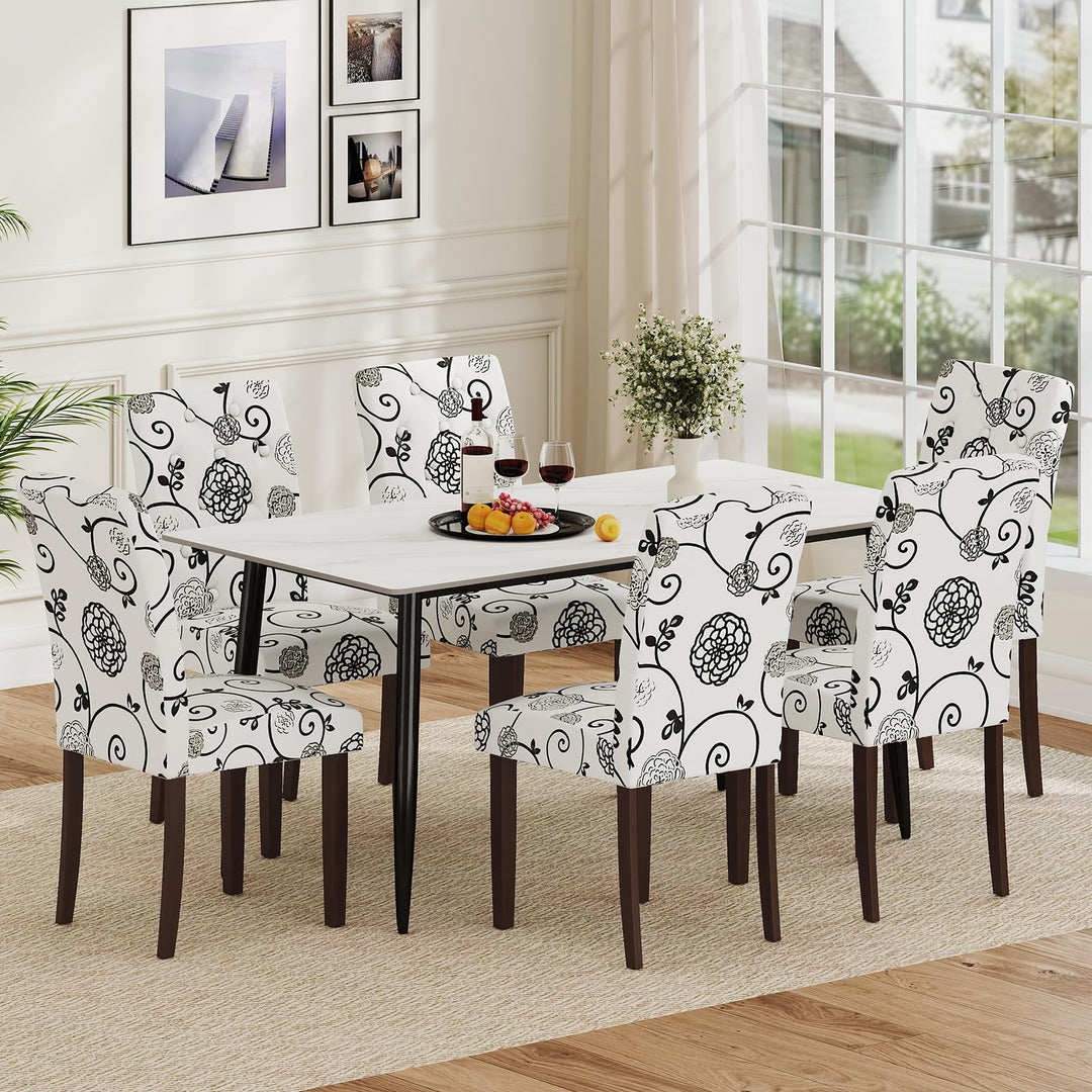 Giantex Tufted Dining Chairs Set of 2/4 Upholstered Kitchen Chairs w/Padded Seat &amp; High Backrest