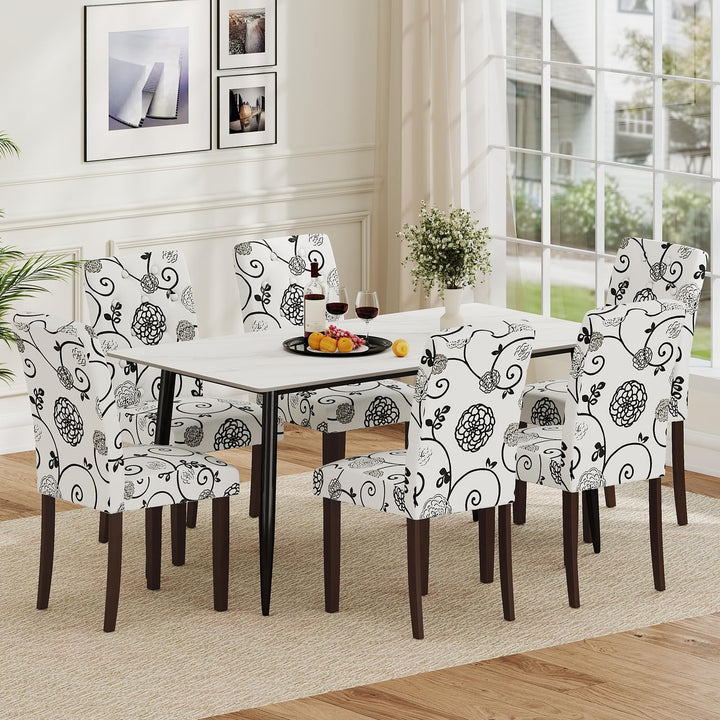 Giantex Tufted Dining Chairs Set of 2/4 Upholstered Kitchen Chairs w/Padded Seat &amp; High Backrest