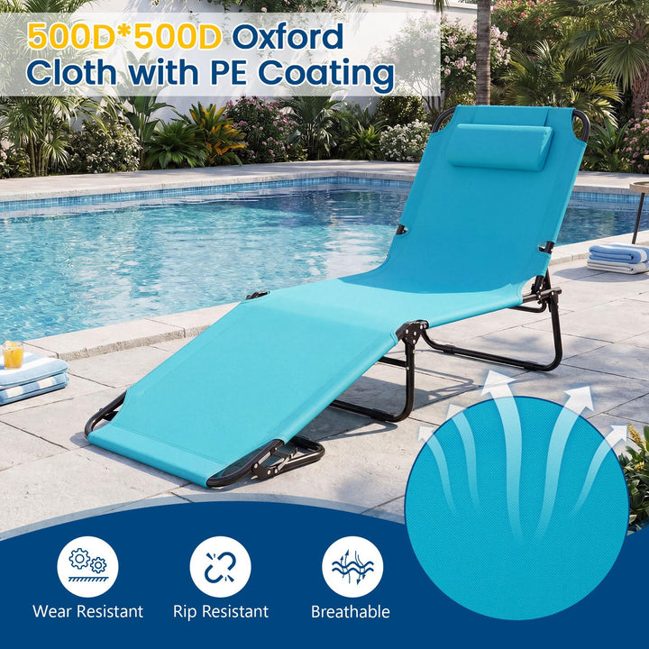 Giantex Folding Beach Tanning Chair Adjustable Face Down Patio Lounge Chair