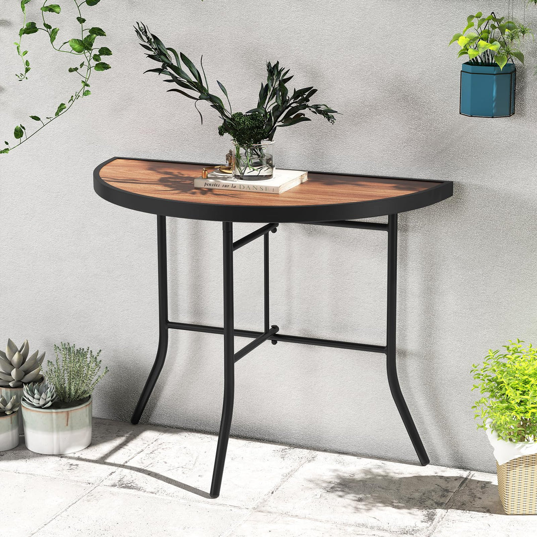 Giantex Half Round Folding Table for Banquet Event Patio Garden Entryway