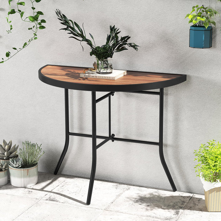 Giantex Half Round Folding Table for Banquet Event Patio Garden Entryway