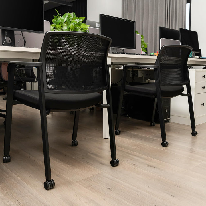 Giantex Waiting Room Chair Set, Rolling Office Desk Chairs with PU Wheels (2 / 4 / 6 / 8 / 10 / 12 Pack Options)