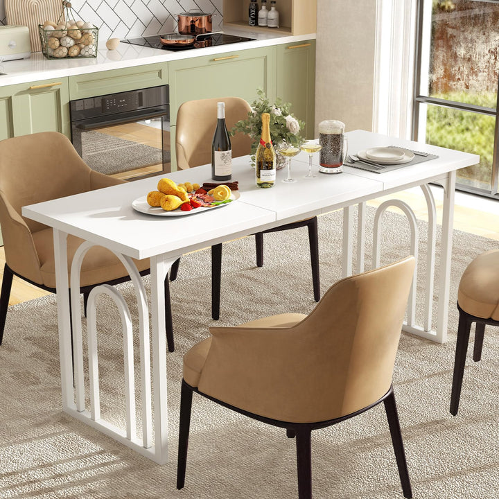 Giantex 63"x24" Large Kitchen Table with Heavy Duty Arched Metal Legs