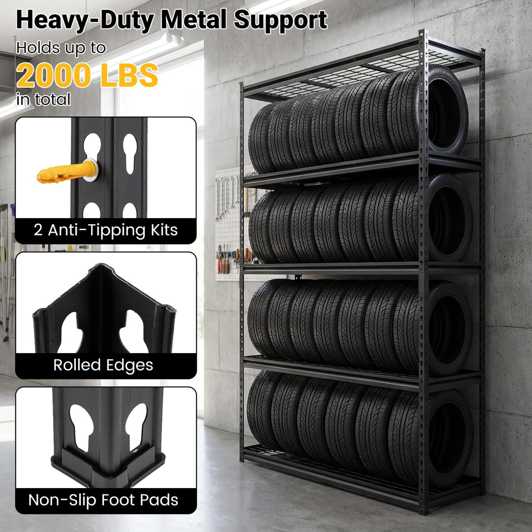 Giantex 5-Tier Metal Storage Shelves(1/2/3/4,36" L x 18" W x 72" H)