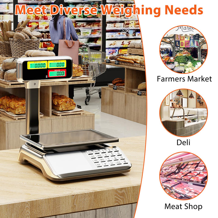 Giantex 88lb/40kg Price Computing Scale w/Pole &amp; Dual LCD Display