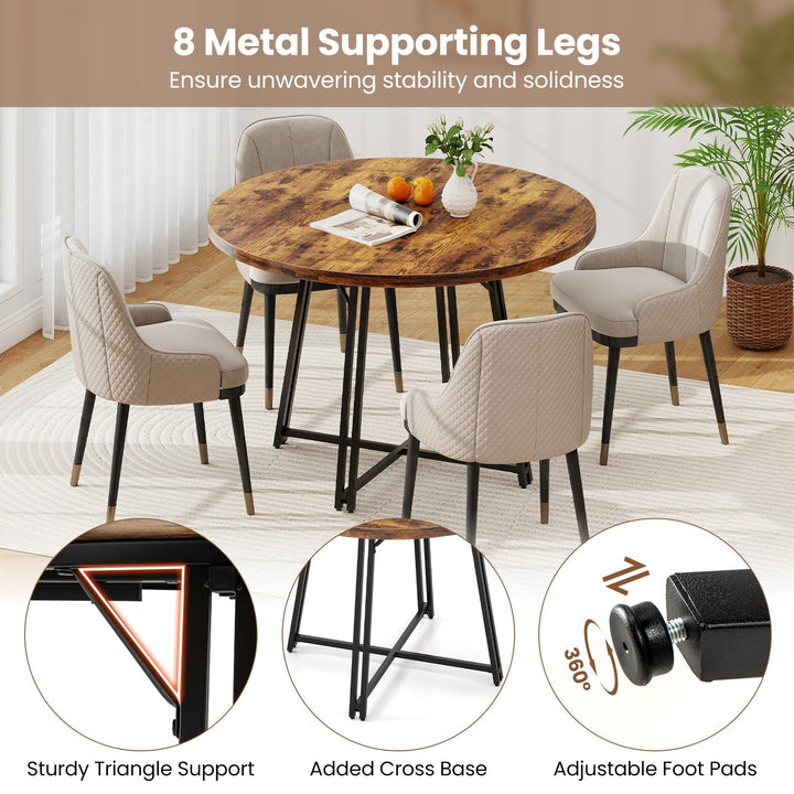 Giantex 47-inches Round Dining Table for 4-6 People