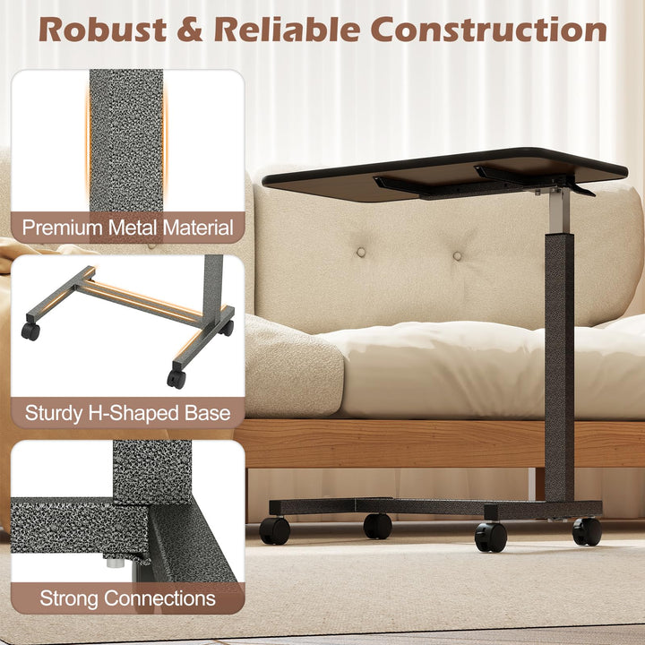 Giantex Overbed Table with Lockable Rolling Wheels