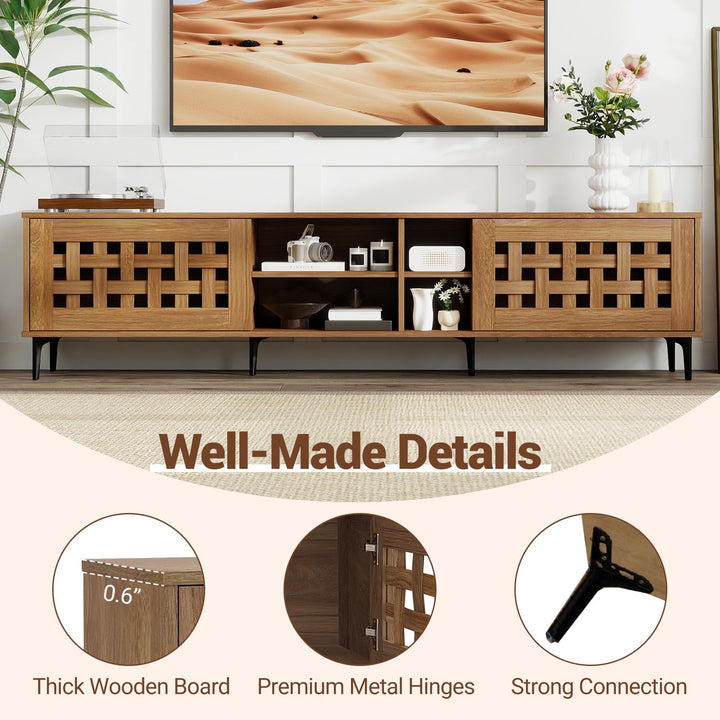 Giantex Mid Century Modern TV Stand for 60-80 Inch TV