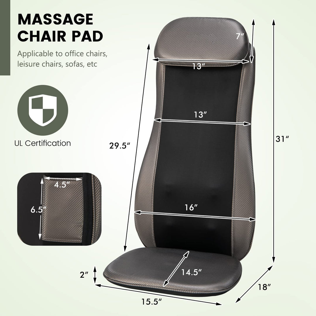 Giantex Back Massager Chair Pad - Massage Seat Cushion with Heat &amp; Vibration