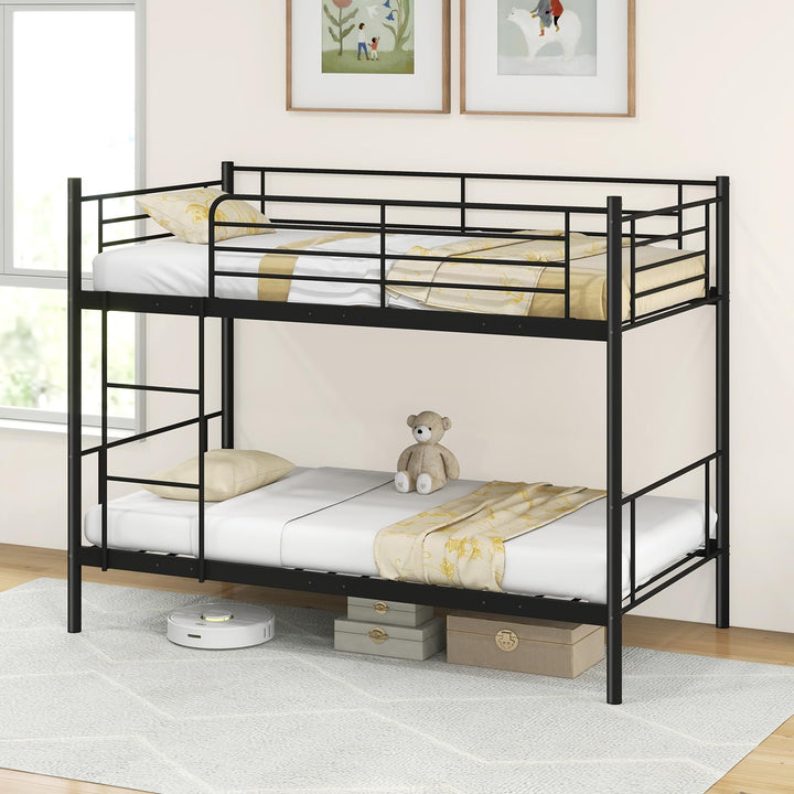 Giantex Metal Bunk Bed Twin Over Twin, Bunk Beds for Kids, Teens &amp; Adults Bunk Bed with Stairs