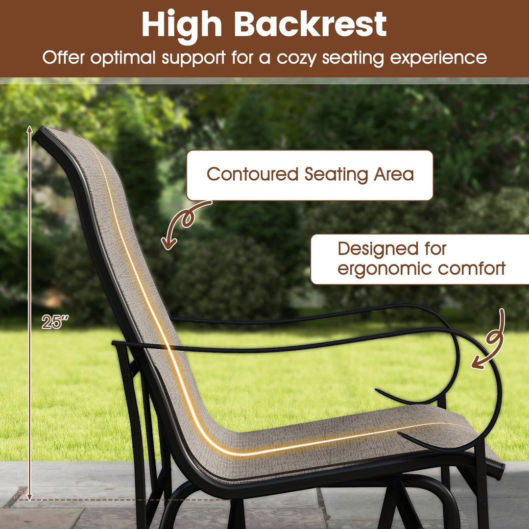 Giantex 2 Person Outdoor Glider Bench with High Backrest