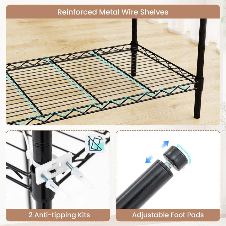 Giantex Convertible Clothes Organizer with L-shape &amp; Horizontal Installation