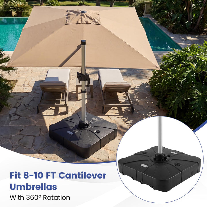 Giantex 285 lbs Cantilever Umbrella Base Sand &amp; Water Fillable