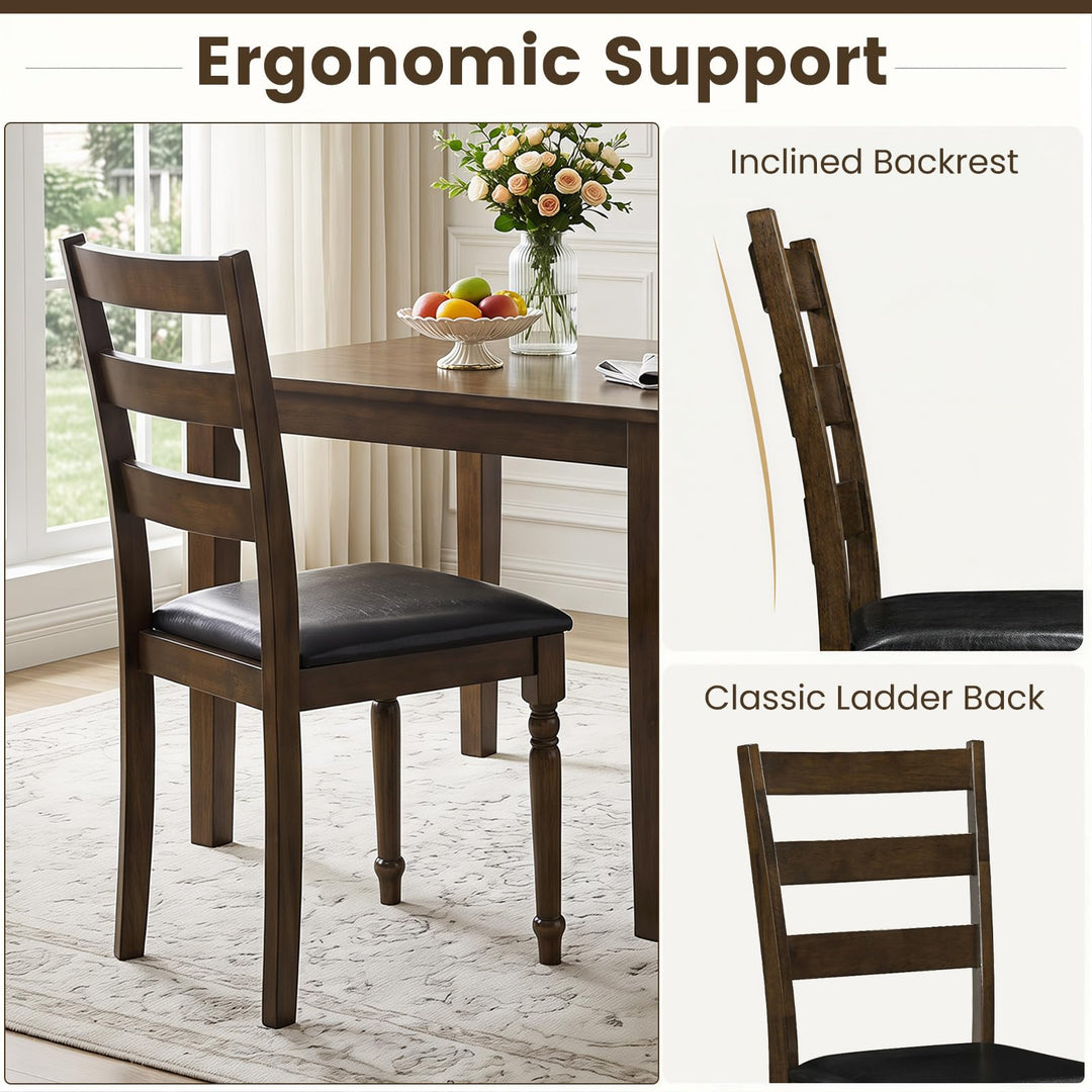 GIANTEX Wood Dining Chairs Set w/Soft Padded Seat &amp; Ergonomic Backrest