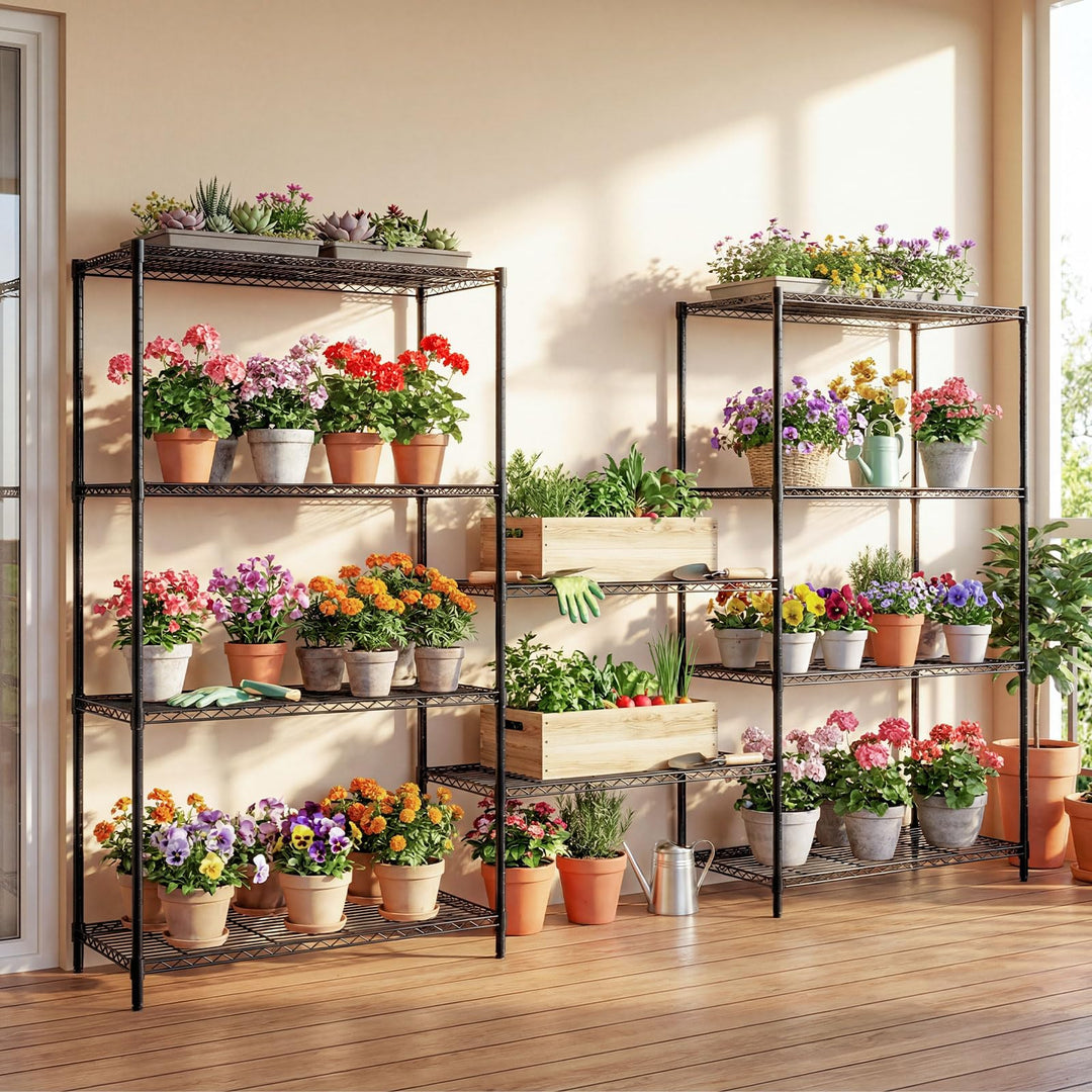 Giantex 5-Tier Metal Storage Shelving Unit with V-Shaped Wire Rack