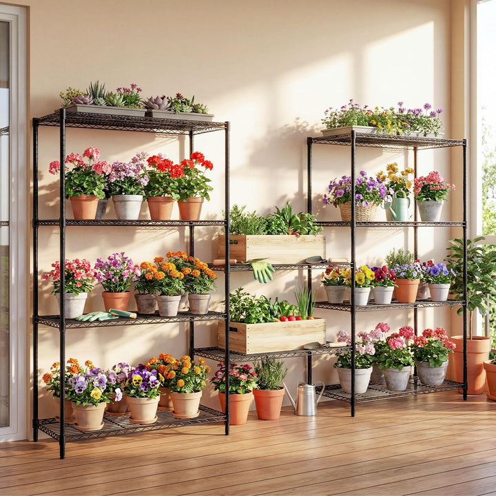 Giantex 5-Tier Metal Storage Shelving Unit with V-Shaped Wire Rack