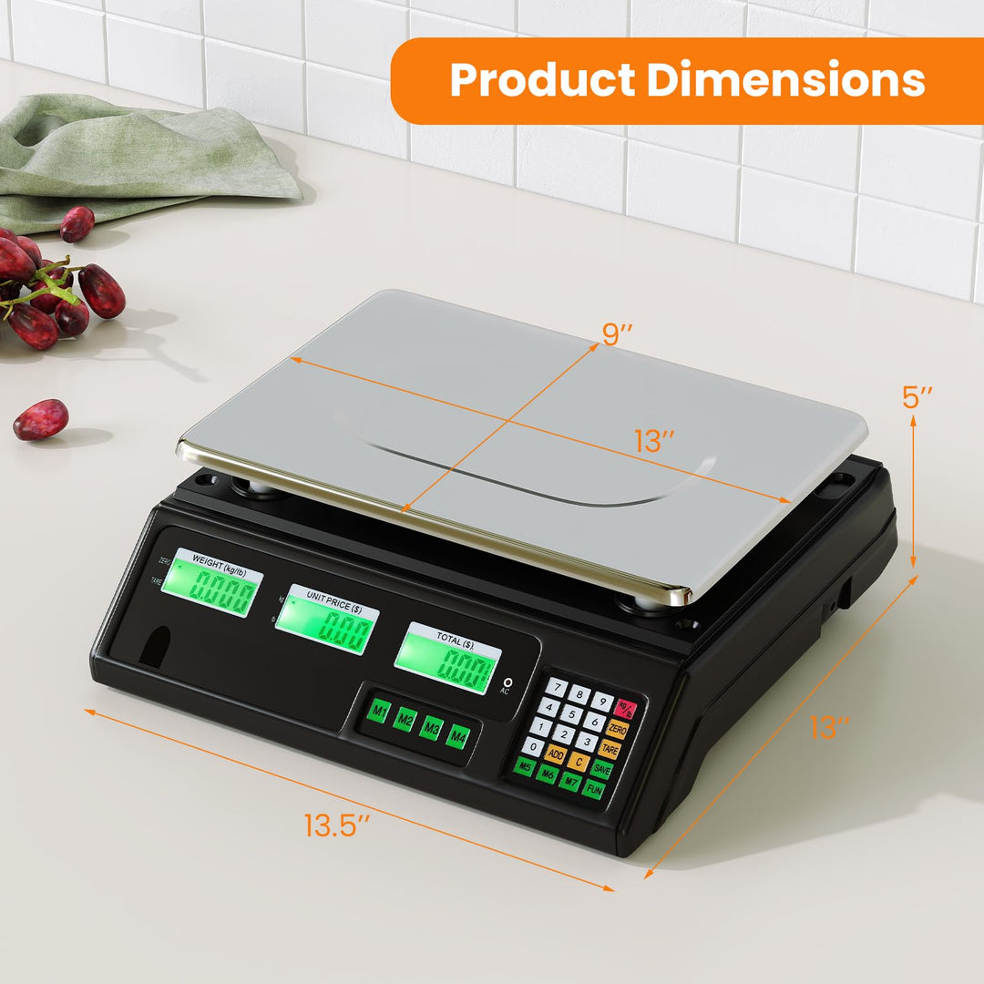 Giantex  88 lb/40 kg Price Computing Scale w/Dual LCD Display &amp; Stainless Steel Platform