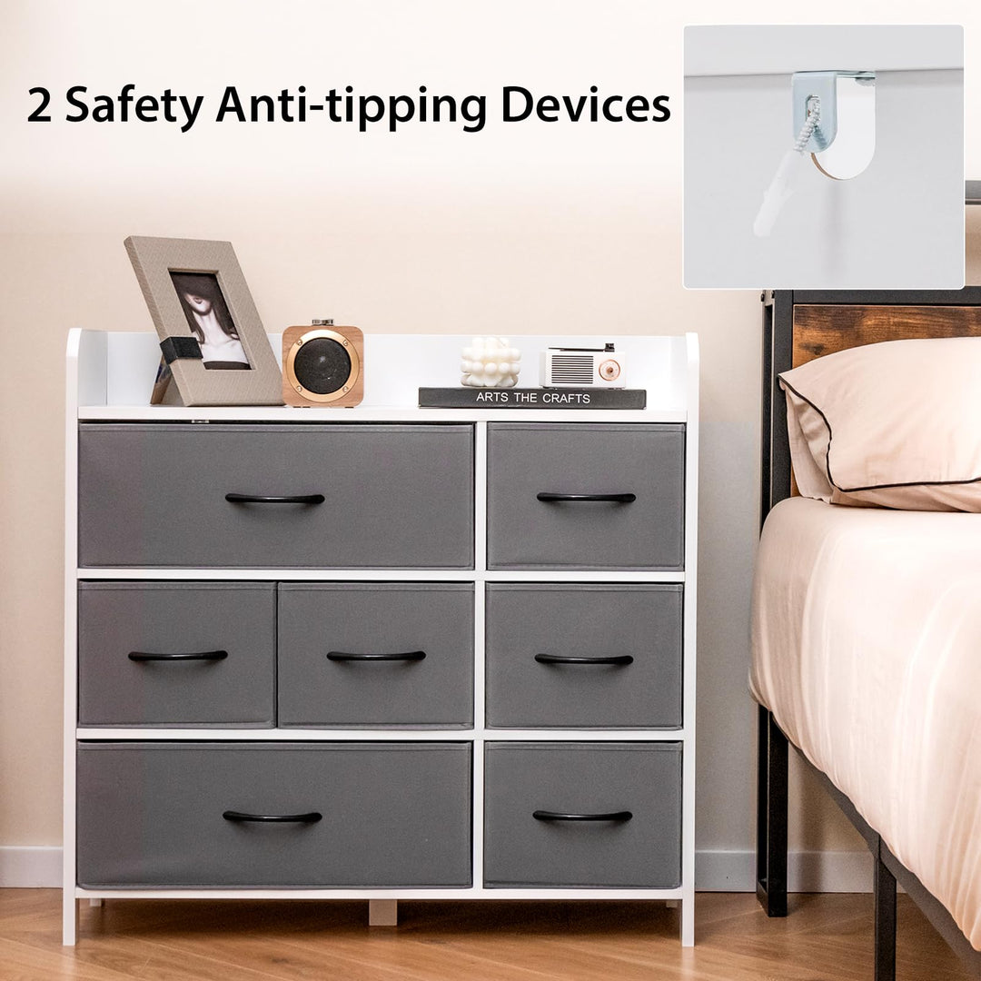 Giantex Storage Cabinet with 7 Drawers &amp; Open Shelf, Chest of Drawers, Console Table