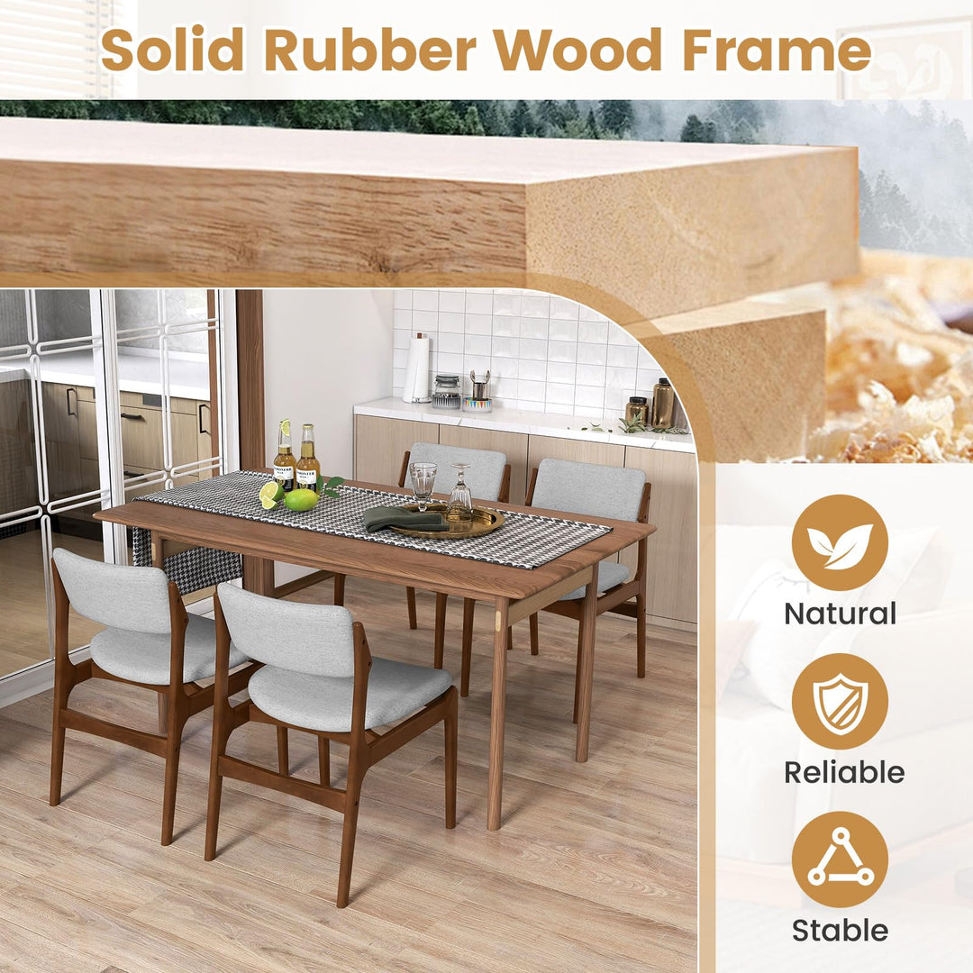 Giantex Modern Padded Dining Chairs with Rubber Wood Legs Set of 2/4