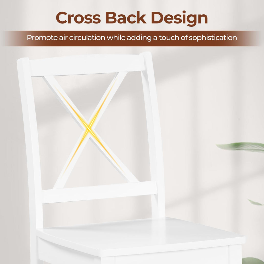 Giantex Wood Dining Chairs, Armless Kitchen Chairs w/Rubber Wood Legs &amp; Curved Backrest