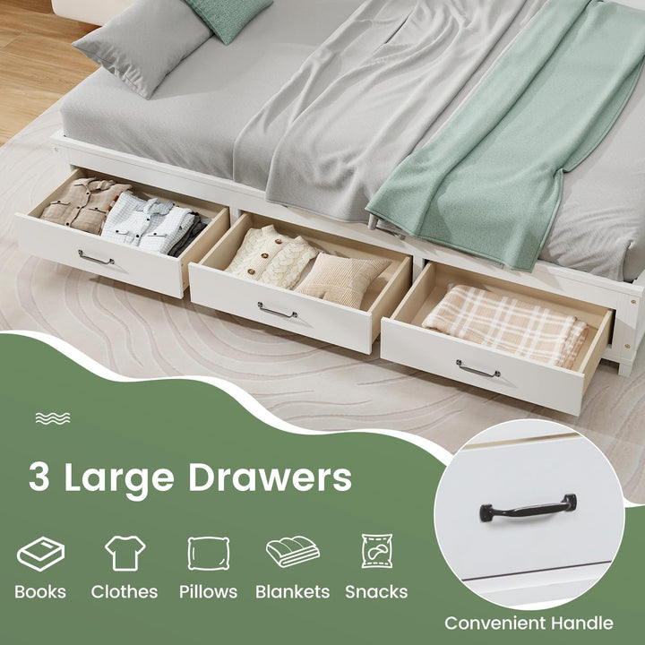 Giantex Full/Twin Size Daybed with 3 Storage Drawers