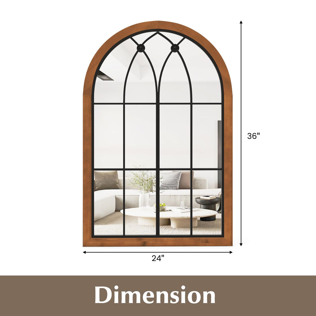 CHARMAID Arched Window Wall Mirror, 36&