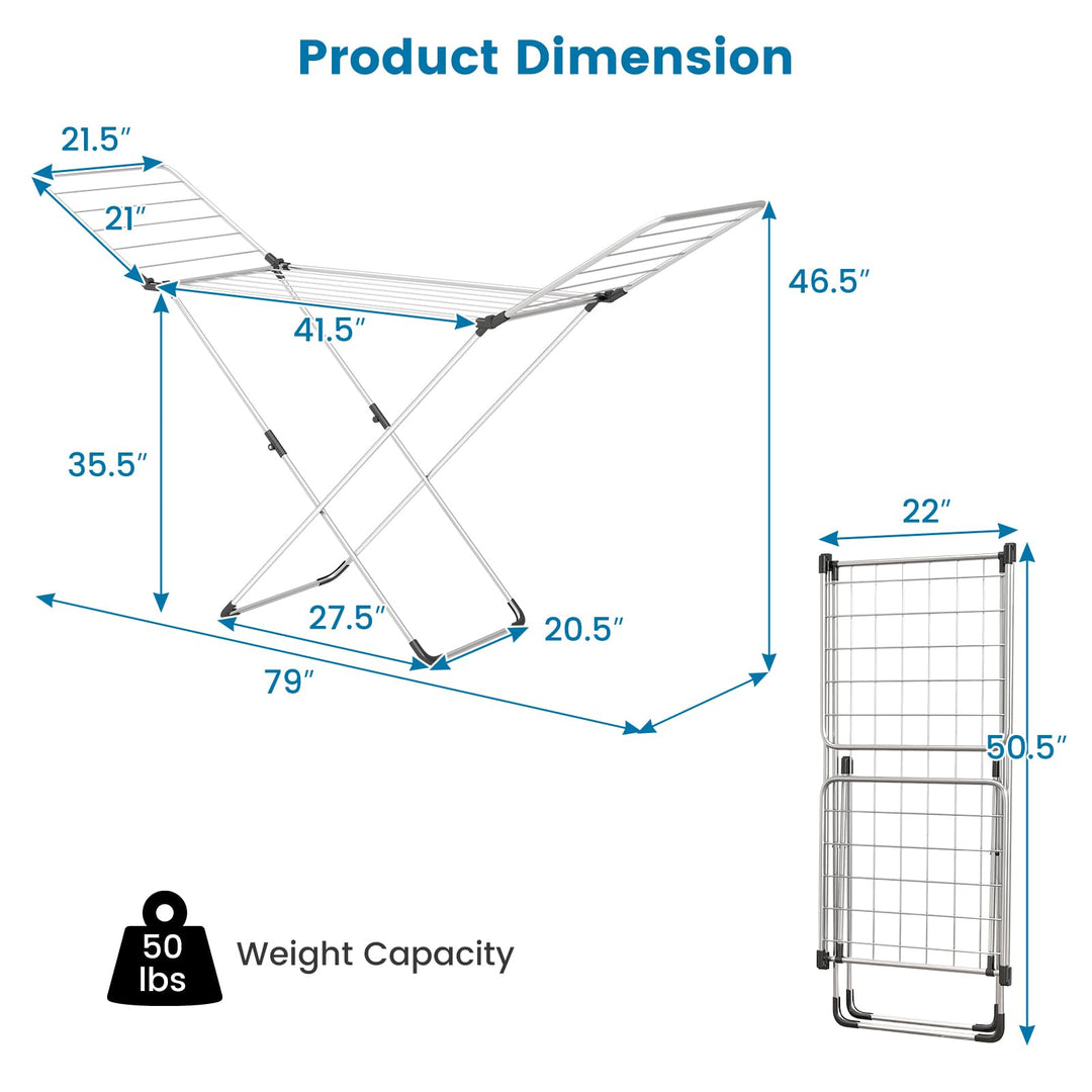Giantex Clothes Drying Rack, Foldable Laundry Drying Rack w/Aluminum Frame