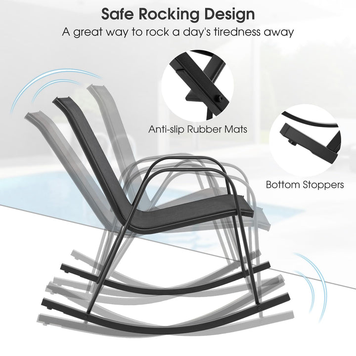 Giantex Outdoor Rocking Chairs , Patio Rocking Chairs w/Breathable Seat &amp; Back