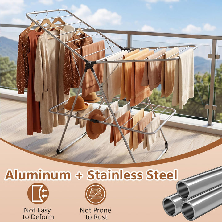 Giantex Foldable Clothes Drying Rack for Indoor and Outdoor Use