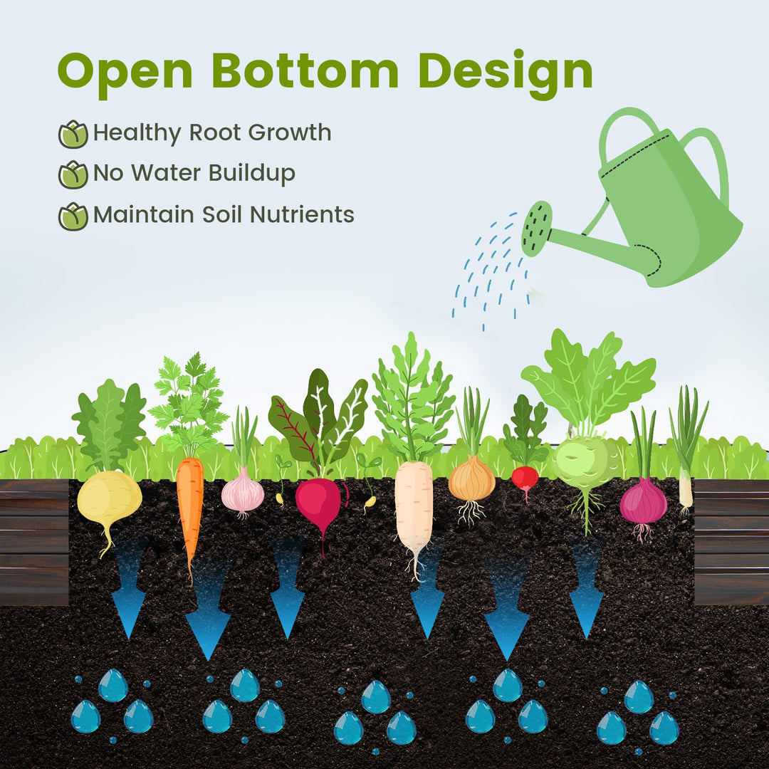 Giantex 8x4x1ft Metal Raised Garden Bed, Planter Box with Protective Edges