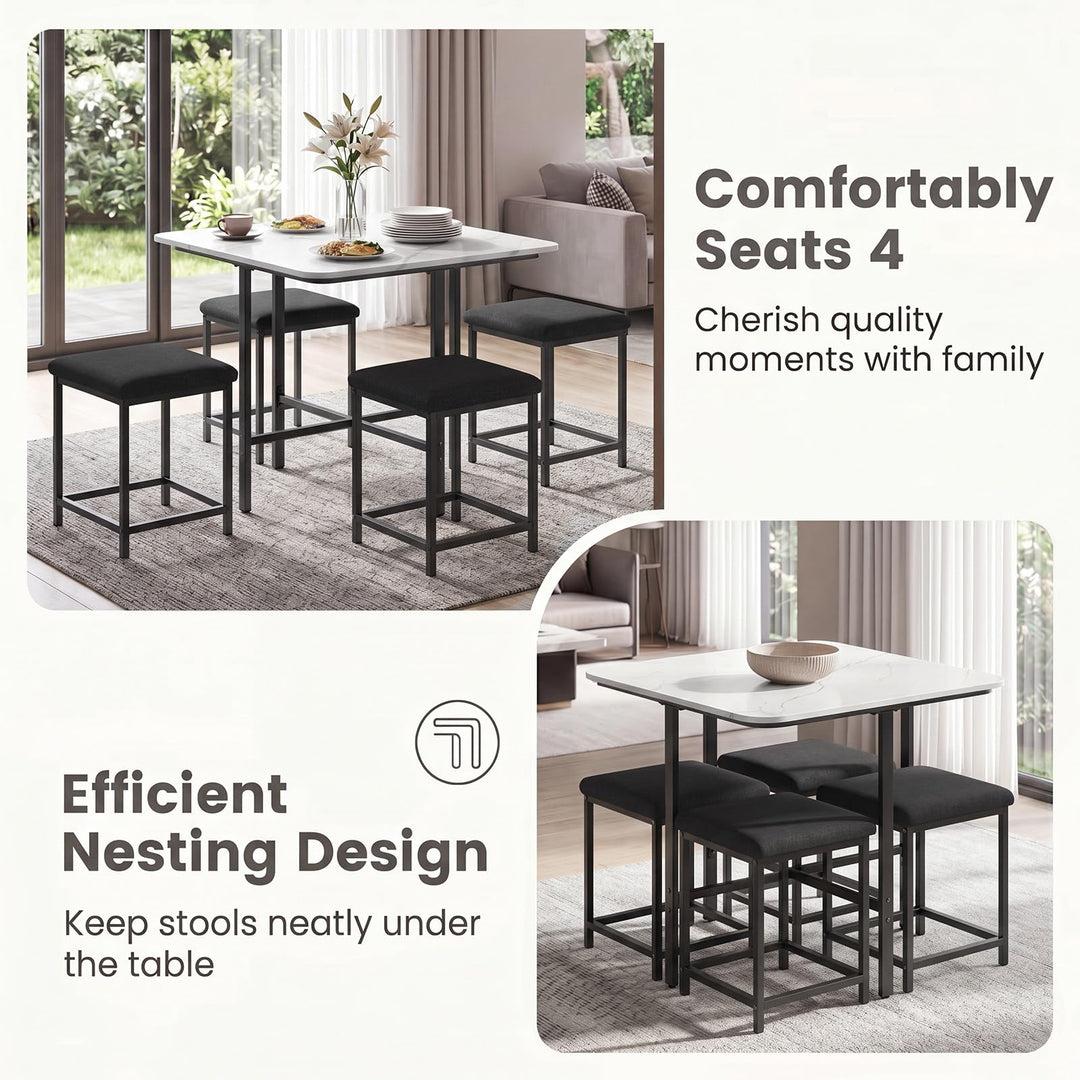Giantex Space-Saving Kitchen Table and Chairs Set for 4