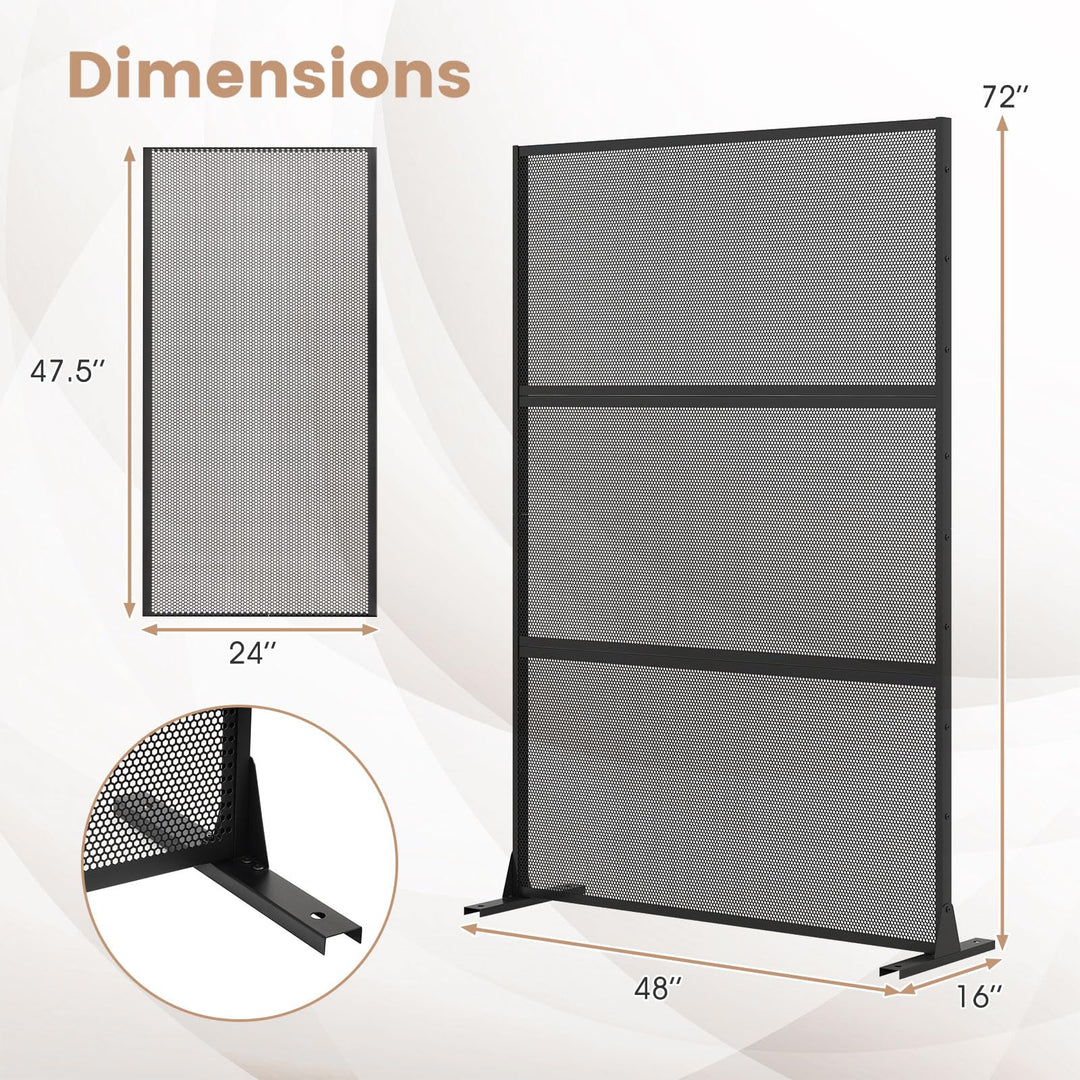 Giantex Metal Privacy Screen with Expansion Bolts and Connection Screws